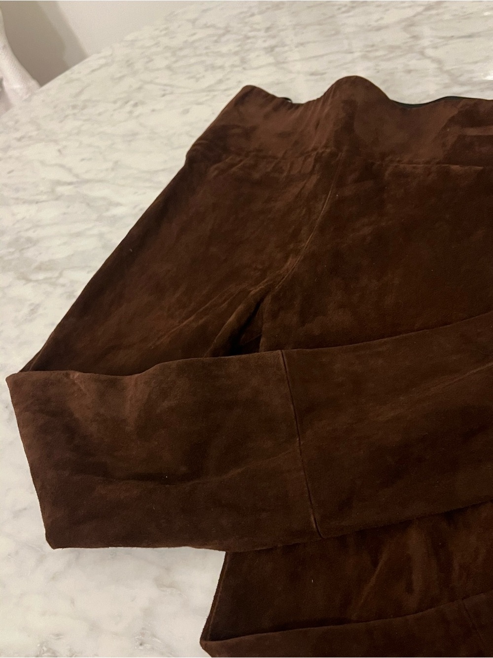 SPRWMN chocolate genuine suede leggings/ skinny leg pants small - Picture 3 of 12